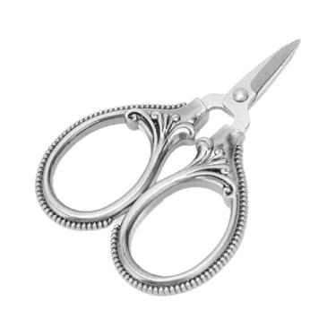 Imagem de Tesoura de aço inoxidável pequena tesoura de bordado vintage portátil para costura, artesanato, arte, corte de ponto cruz, ferramentas feitas à mão (bronze cinza)