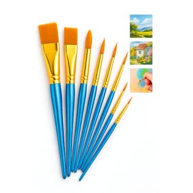 Imagem de Kit 10 Pincéis Artísticos Profissionais para Pintura em Aquarela, Acrílica, Óleo e Artesanato – Cerdas Macias, Alta Precisão, Modelos Variados para Detalhes, Contornos, Misturas e Acabamento Premium