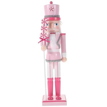 Imagem de PASOLABE Soldado Quebra-Nozes Rosa – Boneco Quebra-Nozes de Madeira 35,5 cm, Enfeite de Natal Colecionável com Glitter para Presentes de Natal