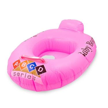 Imagem de Boia Bote Infantil Inflável Criança Piscina Praia Verão Rosa