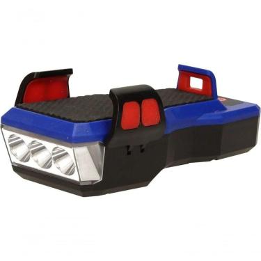 Imagem de Farol Recarregável Azul Suporte De Celular Para Bicicleta