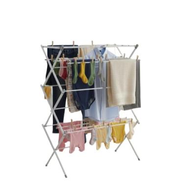 Imagem de Varal Chão Vertical Retrátil Extensível Dobrável Compacto Apartamento Casa 10kg Branco