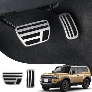 Imagem de A capa de pedal de liga de alumínio é adequada para peças de modificação interna da tampa do pedal do freio do acelerador 2024 2025 Toyot@ Land Cruiser 250 1958 Prado LC250 J250