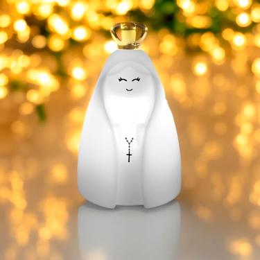 Imagem de Luminária Nossa Senhora Aparecida para Oratório | Decoração Religiosa de Fé | Abajur de Mesa com Coroa Dourada Metalizada | Luz Indireta Aconchegante Bivolt