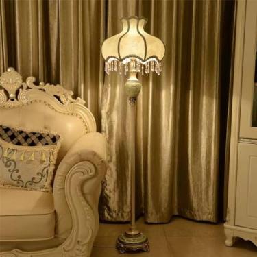 Imagem de Luminária de chão retrô americana, estilo europeu, luxuosa, para sala de estar, quarto, escritório, casa de campo, decoração de interiores, sofá (Estilo 4, 1 unidade)