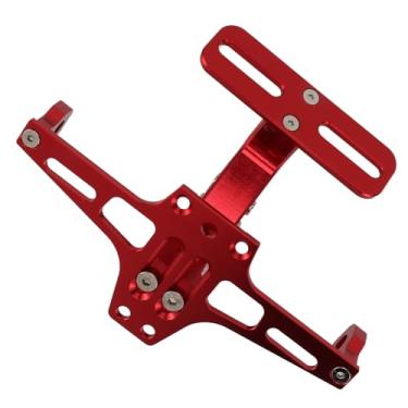 Imagem de Tbest Suporte de placa de licença CNC liga de alumínio universal ajustável durável à prova de ferrugem para motocicletas, quadriciclos, motos sujeira (vermelho)