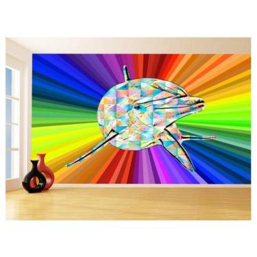Imagem de Papel De Parede 3D Animais Pop Art Golfinho Cor 3,5M Pxa277 - Você Dec