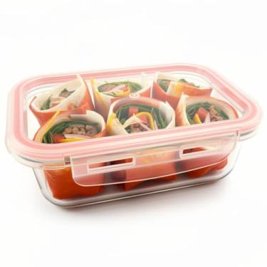 Imagem de Pote de Vidro Hermético 640ml Click Glass, Vidro Borossilicato, 4 Travas, Anel de Silicone, Vai ao Forno, Micro-ondas e Freezer, Antivazamento, Ideal Para Marmita e Armazenamento de Alimentos