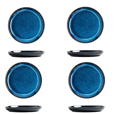 Imagem de Pratos de servir para brunch pratos de jantar de cerâmica de 25,4 cm, conjunto de 4, forno de micro-ondas e lava-louças. Pratos de macarrão e sobremesa para aperitivo, jantar e sobremesas