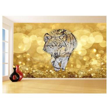 Imagem de Papel De Parede Animais Pop Art Lobo Colorido 3,5M Pxa620 - Você Decor