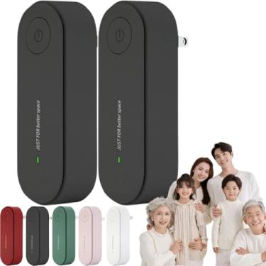 Imagem de Purificador de ar mágico para remoção de mofo e mofo | com filtro de substituição tipo HEPA | Design compacto plug-in para quartos, banheiros, armários e áreas de animais de estimação (preto sem LED