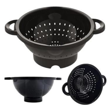 Imagem de Secador de Salada，Com AlçA，Preto Com AlçA，Material PláStico，Adequado para Lavar Massas, Arroz, Legumes e Frutas na Cozinha