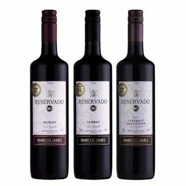 Imagem de Kit 3 Vinho Tinto Seco Marcus James Cabernet, Merlot e Tannat 750ml