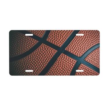 Imagem de Placa de licença esportiva artística de basquete para frente do carro placas de carro alumínio metal adequado para caminhão placa de porta de carro bar café acessórios automotivos para homens mulheres