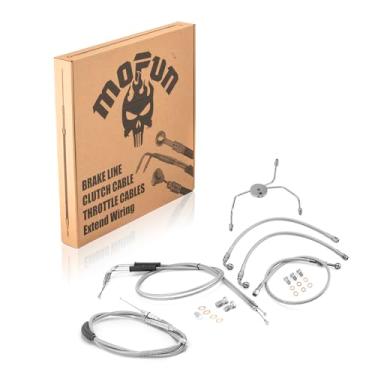 Imagem de Mofun Kit de cabo de acelerador e marcha lenta e linha de freio hidráulico não ABS e cabo de embreagem compatível com Harley Touring Road Glide Road King sem/não ABS 1999-2007, serve para guidão de