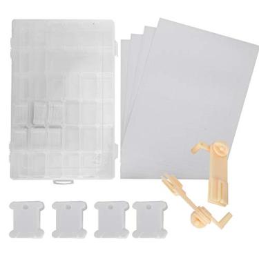 Imagem de AYNEFY Armazenamento de Linha de Bordado Caixa Organizadora de Fio de Bordado Organizador de Compartimento de Plástico Transparente para Linha de Ponto Cruz Costura Jóias Arte Artesanato Recipientes de Armazenamento de Contas Outras Costuras