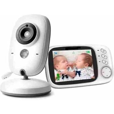 Imagem de Babá Eletrônica Com Tela 3.2”, Visão Noturna e Áudio Bidirecional Para Monitorar Bebê