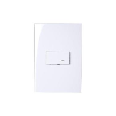 Imagem de Interruptor Simples Com Luz Margirius Sleek 10a Com Placa 4x2 Branco