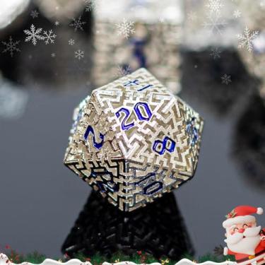 Imagem de Premium Metal Hollow DND dice Set (Cleric) with 20 Sided dice - 7 Piece Zinc Alloy RPG Accessories for Dungeon Masters, Game Starters, and Gift Seekers, Balanced Weight, Metallic Luster Maze Design