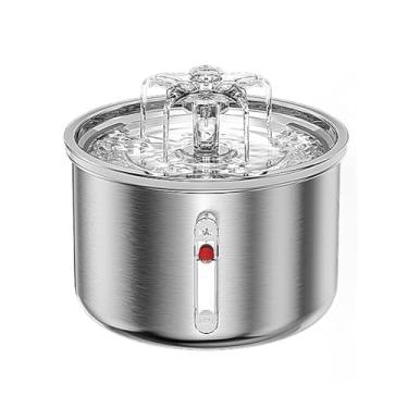 Imagem de Fontana para Gatos Ultra Silenciosa Dispenser de Água Pets 2L com Aço Inoxidável 304 Janela Observação Ativa Inteligente Automática Multi- Bebida e Cães Pequenos