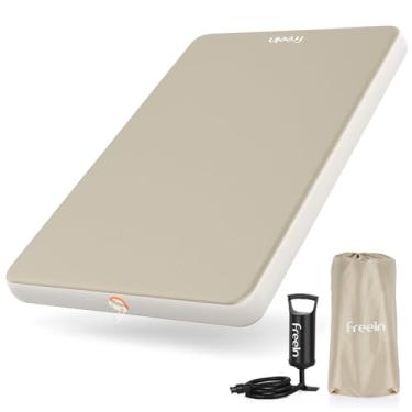 Imagem de Freein Colchão inflável de ar duplo alto, capacidade de peso de 453 kg - altura da cama de 10 cm - almofada de dormir para acampamento ao ar livre, cama de ar portátil para barraca, hóspedes, chão com