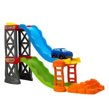 Imagem de Ramp Racer Pista de Corrida Modular, 28 Peças, Plástico, 3 Formas de Montagem, Colorido, com 2 Carrinhos, para Crianças a Partir de 3 Anos