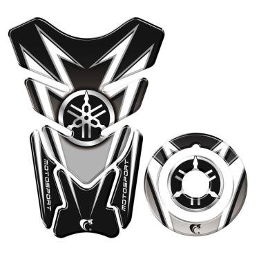 Imagem de Adesivo Protetor Tanque E Bocal Moto Yamaha Motosport Cinza E Preto