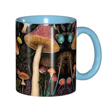 Imagem de Zeraoke Canecas de café criativas com estampa de cogumelo, personalizadas, presente para a família, tamanho de 325 ml, unissex