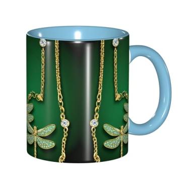 Imagem de Zeraoke Jewel Dragonfly Print Canecas de café criativas, personalizadas, presente para família, tamanho de 325 ml, unissex