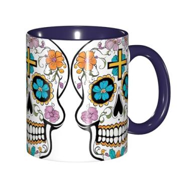 Imagem de Zeraoke Caneca de café criativa com estampa de caveira, personalizada, presente para família, tamanho de 325 ml, unissex