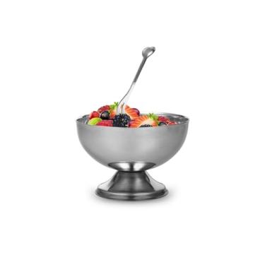 Imagem de ARTIBETTER Conjunto de 4 copos de sorvete, tigelas de sobremesa de aço inoxidável com garfos, 200 ml, copos de sobremesa para pudim, sorvete, frutas, Natal