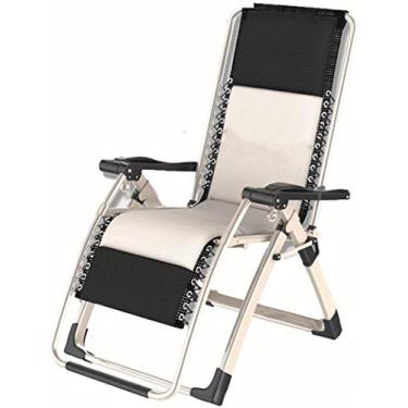 Imagem de YYBOES Reclinável dobrável, cadeiras dobráveis de ajuste, espreguiçadeira, cadeiras de jardim com suporte para encosto de cabeça, capacidade de peso de 200 kg, espreguiçadeira