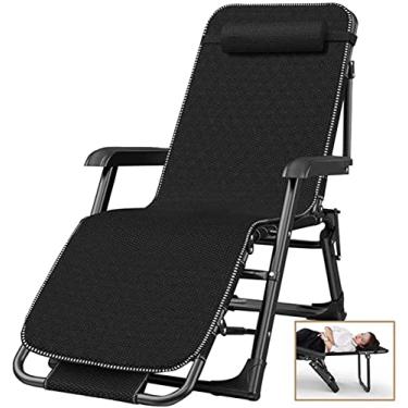Imagem de YYBOES Cadeira relaxante de escritório com varanda com gravidade zero, respirável e confortável, cadeira reclinável portátil ajustável com travesseiro de suporte