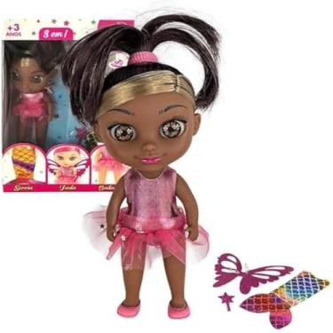 Imagem de Boneca de brincar, muda de visual, sereia, fada e bailarina, brinquedo infantil, adoravel