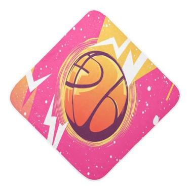 Imagem de STAYTOP Toalhas de bebê com capuz de musselina de basquete de desenho animado, toalha de banho super macia, toalhas de banho absorventes para banho recém-nascido unissex 76 x 76 cm