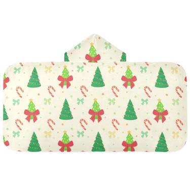 Imagem de Burbuja Toalha de banho com capuz de laço rosa para crianças, toalha de praia de pelúcia macia absorvente para chá de meninas e meninos 3-10 anos, 61 x 127 cm