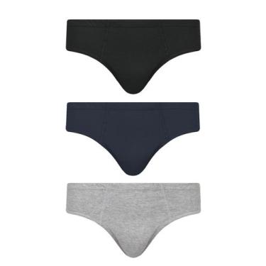 Imagem de Kit/3 Cueca Slip Selene 11910.001 Algodão Penteado T. P/EG, G, 999, Pr