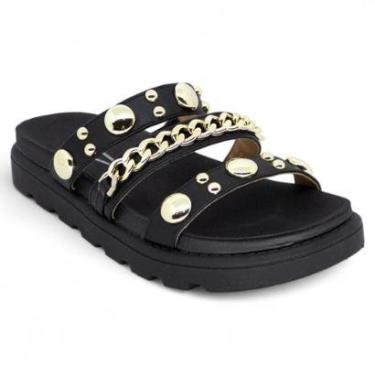 Imagem de Sandalia Papete Vizzano Feminina Tratorada Tiras Spike Macia-Feminino