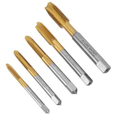 Imagem de Hyuduo 5PCS Máquina Tap Rosquear a Ferramenta de Parafuso Conjunto de Cobalto de Alta Velocidade M4-M10 Torneira de Flauta Em Espiral para Aço Inoxidável Ferro de Aço de Liga Com