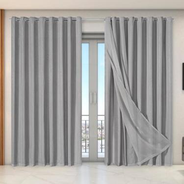 Imagem de Cortina Dual Microfibra Voil Gaze Belga 4,00m x 2,70m 100% Poliéster -