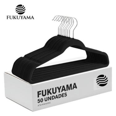 Imagem de Cabide Veludo Adulto Preto Antideslizante Kit 50 Unidades Marca FUKUYA