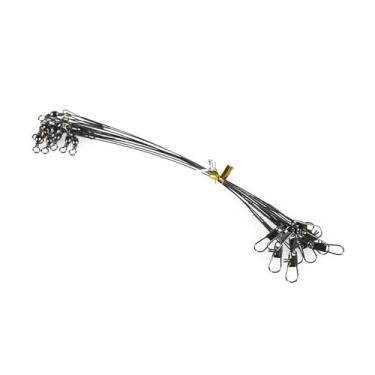 Imagem de Steel Leader Fishing 20pcs Linhas de Aço para Pesca Alta Resistência com Rotativas e Gatilhos Inoxidável Abrasão- Entusiastas da