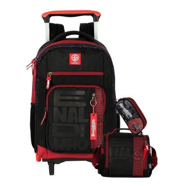 Imagem de Kit Enaldinho Mochila 2Em1 Rodas + Lancheira + Estojo Triplo