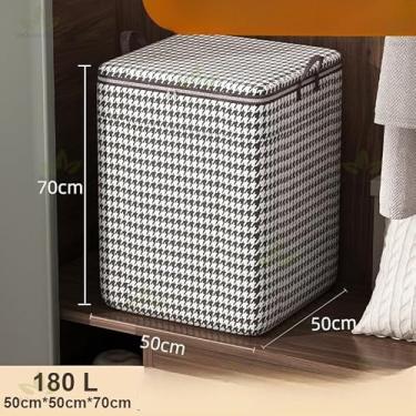Imagem de Caixa Organizadora Grande para Guarda-Roupa 110L/140L/180L – Saco Organizador de Cobertor e Casaco com Tampa(1pcs,180L)