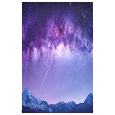 Imagem de Joisal Roxo céu noturno estrelas bonito toalha de chá de mão conjunto de toalha de prato de cozinha panos de prato decorativos absorventes macios 45 x 71 cm, 6 pacotes