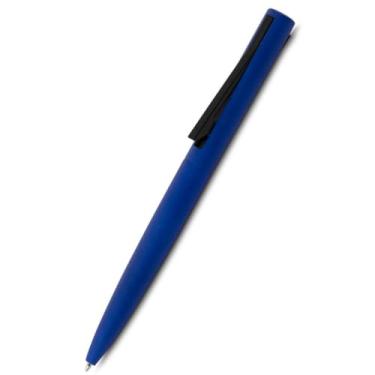 Imagem de Caneta Esferográfica Retrátil em Alumínio Reciclado, Escrita Azul, Corpo Emborrachado, Ponta Touch, Ambidestro, 0.8cm (azul)