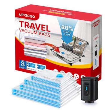 Imagem de Sacos de vácuo UPGOGO Travel com bomba elétrica, pacote com 8 unidades