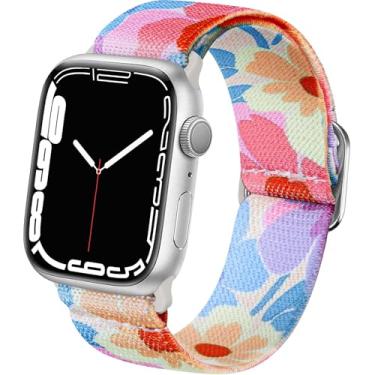 Imagem de Omnillert Pulseiras femininas para Apple Watch de 40 mm, 44 mm, 41 mm, 42 mm, 46 mm, 45 mm, 49 mm, com consolo elástico, fofa, elástica, para iWatch séries 11, 10, 9, 8, 7, 6, 5, 4, SE, 3, 2 e 1
