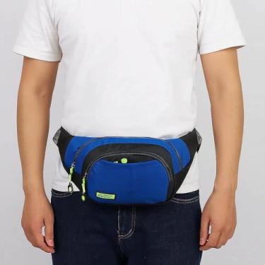 Imagem de Bolsa de cintura masculina com alça ajustável – bolsa transversal e quadril para viagens, viagens, caminhadas, corrida – bolsa de cinto minimalista para telefone, carteira, chaves
