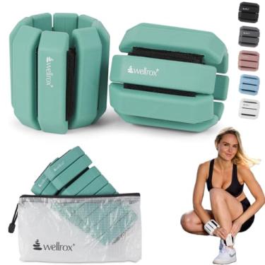 Imagem de Wellrox Pulseiras Ponderadas Edição Conforto - 1,1 kg (0,5 kg cada pulso) Pesos ajustáveis de tornozelo e pulso para mulheres e homens - Pesos de braço para caminhada, pilates e ioga